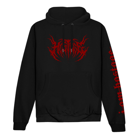 HOSTAGE Deathmetal Logo Black Hoodie Merchandise front