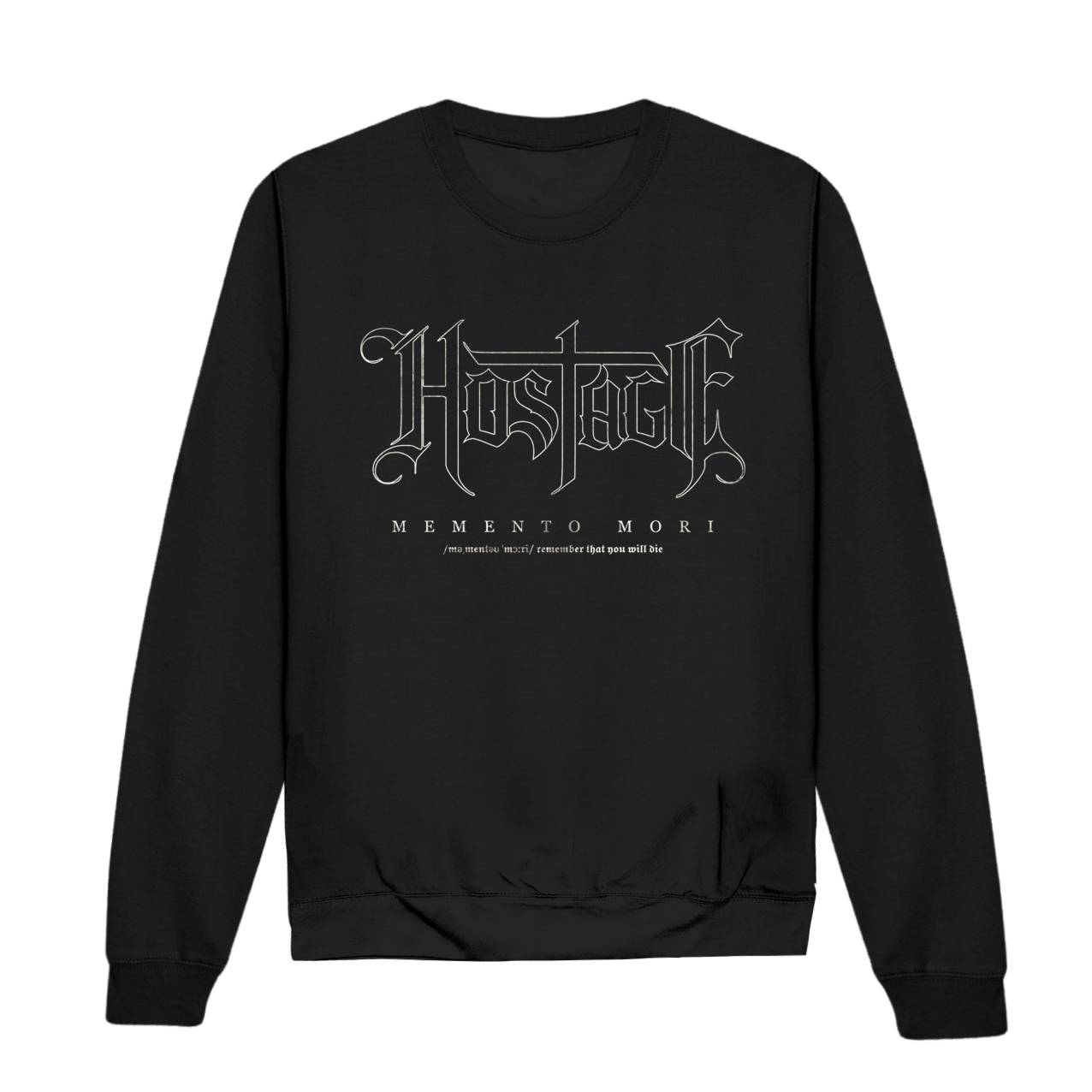 HOSTAGE MEMENTO MORI Black Sweatshirt Merchandise front