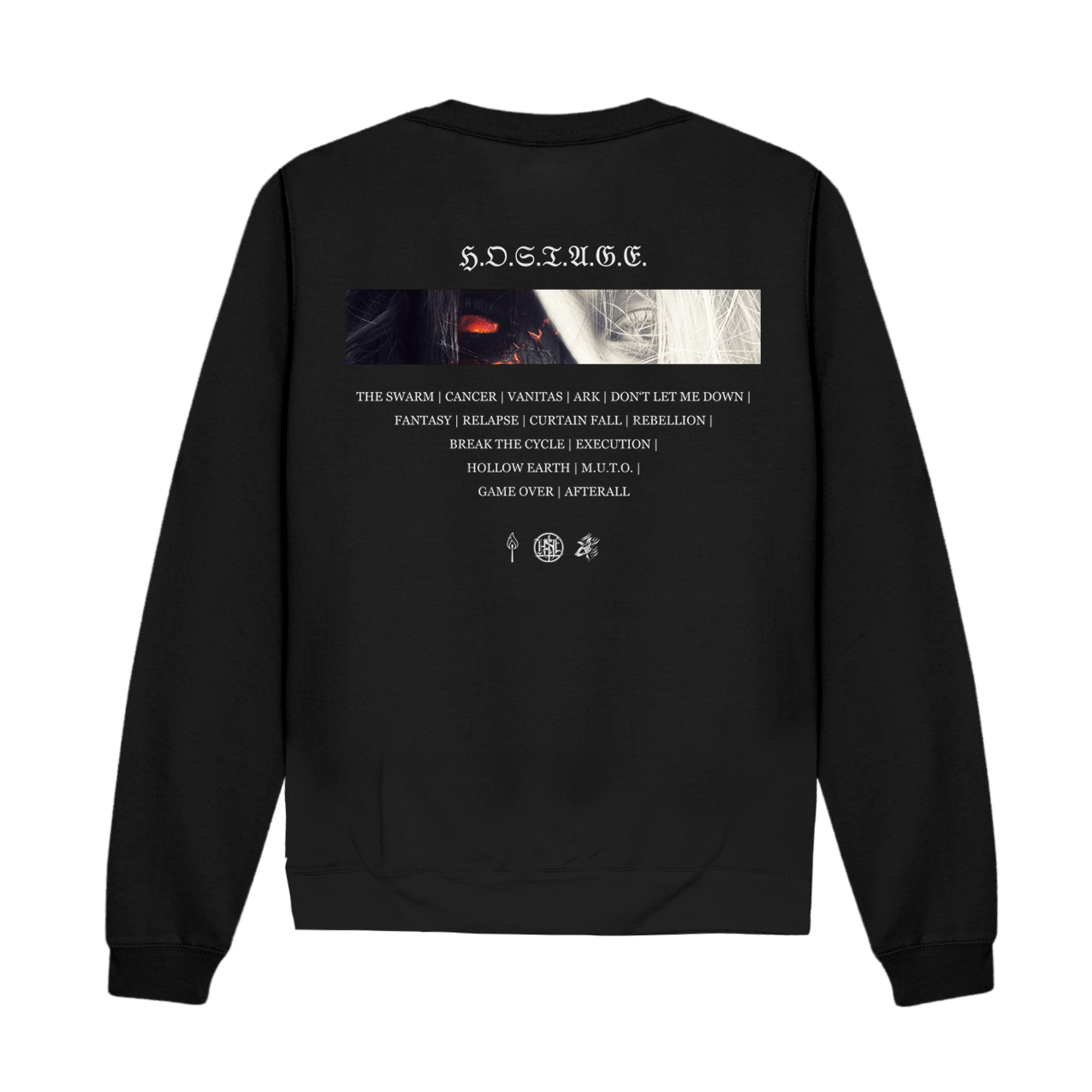 HOSTAGE MEMENTO MORI Black Sweatshirt Merchandise back